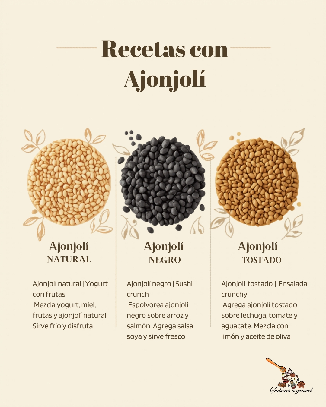 Recetas con Ajonjolí: tahini casero, ensalada y pan de sésamo
